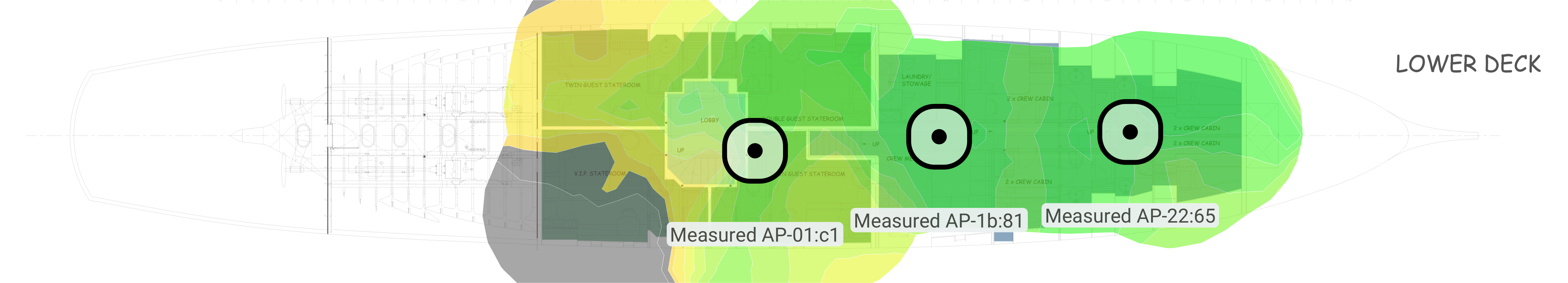 Lower deck WiFi heat map